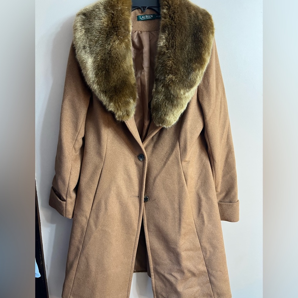 Ralph Lauren Tan Faux Fur Jacket